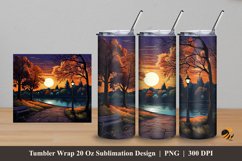 Evening Clouds Tumbler Wrap Sublimation Design 5 Product Image 1