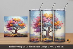 Artistic Tree Tumbler Wrap Sublimation Design 5 Product Image 1