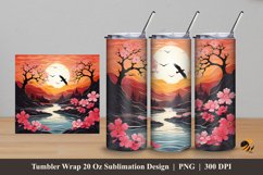 Beauty Sunrise Tumbler Wrap Sublimation Design 5 Product Image 1