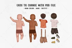 Family clipart with separated skin, Family illustration PNG Product Image 4