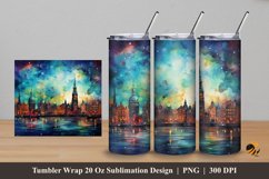 Watercolor City Tumbler Wrap Sublimation Design 5 Product Image 1