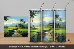Rice Field Tumbler Wrap Sublimation Design 5 Product Image 1