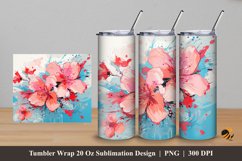 Petuna Flower Tumbler Wrap Sublimation Design 5 Product Image 1