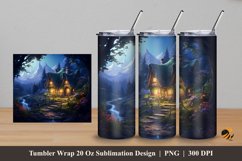 Fantasy Dwarf House Tumbler Wrap Sublimation Design 5 Product Image 1