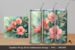 Nature Camelia Tumbler Wrap Sublimation Design 5 Product Image 1