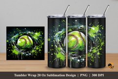 Graffiti Baseball Tumbler Wrap Sublimation Design 5 Product Image 1