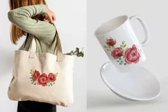 Watercolor Rose Flower Bouquets. Sublimation PNG Clipart. Product Image 6