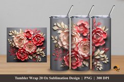 Lovely Peony Tumbler Wrap Sublimation Design 5 Product Image 1