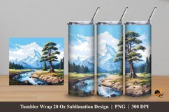 Mountain View Tumbler Wrap Sublimation Design 5 Product Image 1