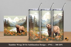 Bear Tumbler Wrap Sublimation Design 5 Product Image 1