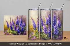 Flowers Garden Tumbler Wrap Sublimation Design 5 Product Image 1