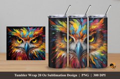 Owl Colorful Tumbler Wrap Sublimation Design 5 Product Image 1