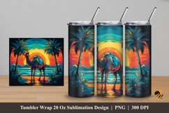 Colorful Camel Tumbler Wrap Sublimation Design 5 Product Image 1