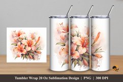 Blooming Flowers Tumbler Wrap Sublimation Design 5 Product Image 1