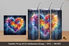 Watercolor Love Tumbler Wrap Sublimation Design 5 Product Image 1