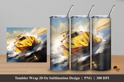 Speed Boat Tumbler Wrap Sublimation Design 5 Product Image 1