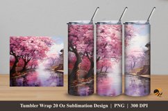 Sakura And Street Tumbler Wrap Sublimation Design 5 Product Image 1