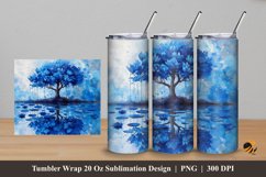 Aesthetic Tree Tumbler Wrap Sublimation Design 5 Product Image 1