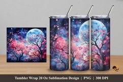 Beauty Misty Night Tumbler Wrap Sublimation Design 5 Product Image 1