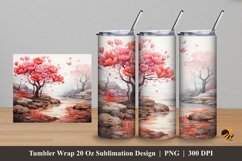 Mist Red Tumbler Wrap Sublimation Design 5 Product Image 1