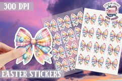 Easter Bow sticker Cute Coquette Love PNG Funny Bows Product Image 1