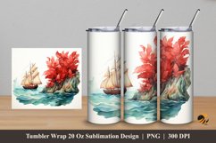 Calm Waves Tumbler Wrap Sublimation Design 5 Product Image 1