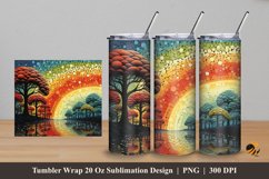 Rainbow Trees Tumbler Wrap Sublimation Design 5 Product Image 1