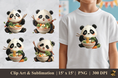 Cute Panda Eating DTF Sublimation Clipart Design Product Image 1