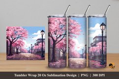 Awesome Sakura Tumbler Wrap Sublimation Design 5 Product Image 1
