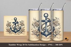 Old Anchor Tumbler Wrap Sublimation Design 5 Product Image 1