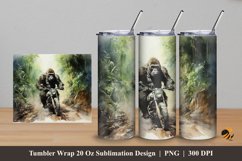 Gorilla Motorcycle Tumbler Wrap Sublimation Design 5 Product Image 1
