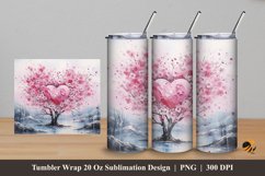Sakura Blooming Tumbler Wrap Sublimation Design 5 Product Image 1