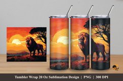 Lion King Tumbler Wrap Sublimation Design 5 Product Image 1