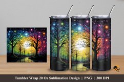 Galaxy Forest Tumbler Wrap Sublimation Design 5 Product Image 1