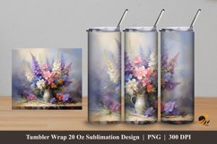 Flowers and Colors Tumbler Wrap Sublimation Design 5 Product Image 1