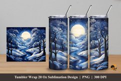 Midnight Winter Tumbler Wrap Sublimation Design 5 Product Image 1