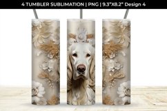 3D white Floral Cocker Spaniel Dog Tumbler Wrap 20 oz Product Image 5