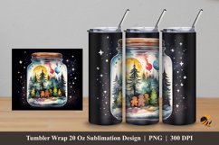 Gingerbread Man At Forest Tumbler Wrap Sublimation Design 5 Product Image 1