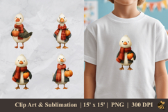 Goose And Pumpkin DTF Sublimation Clipart Design Product Image 1