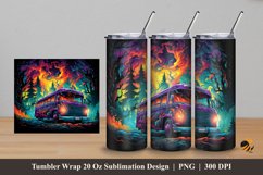 Ghost Bus Tumbler Wrap Sublimation Design 5 Product Image 1