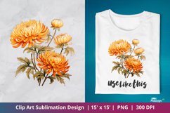 Lovely Chrysanthemum Flower Clip Art Sublimation 5 Product Image 1
