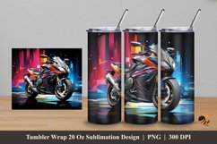 Cool motorcycle Tumbler Wrap Sublimation Design 5 Product Image 1