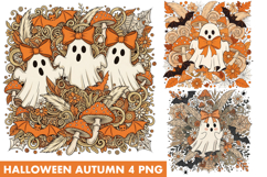 Halloween Boo ghost Sublimation Designs | Autumn Boho PNG Product Image 1