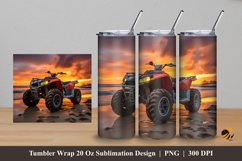 Beach Motorbike Tumbler Wrap Sublimation Design 5 Product Image 1
