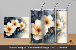 Art Flower Tumbler Wrap Sublimation Design 5 Product Image 1