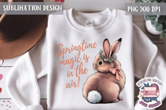 Cute Bunnies Spring Sublimation Design PNG Easter Hoop bunny Product Image 1