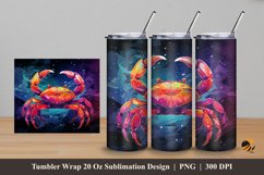 Colorful Crab Tumbler Wrap Sublimation Design 5 Product Image 1