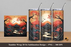 3D Flamboyant Tumbler Wrap Sublimation Design 5 Product Image 1