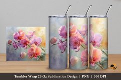 Orchid Blooms Tumbler Wrap Sublimation Design 5 Product Image 1