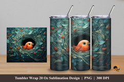 Cute Baby Bird Tumbler Wrap Sublimation Design 5 Product Image 1